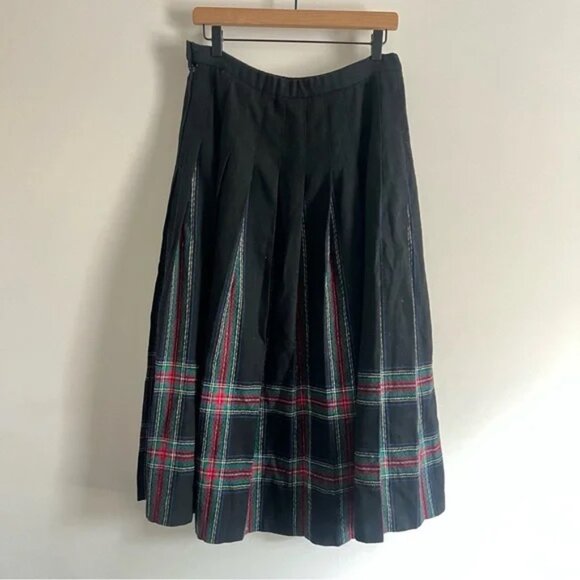Vintage Pendleton Skirt Womens Pleated Tartan Midi USA 80s Womens Size 14 - Picture 2 of 4